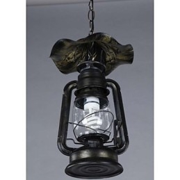 Suspension lanterne vintage en laiton à 1 lumière