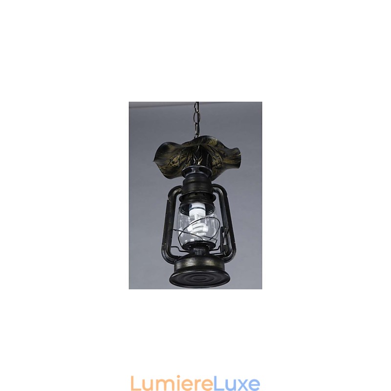 Suspension lanterne vintage en laiton à 1 lumière