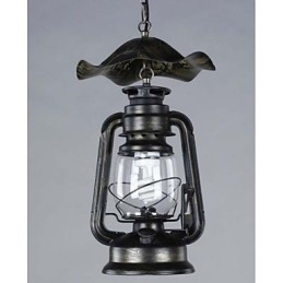 Suspension lanterne vintage en laiton à 1 lumière