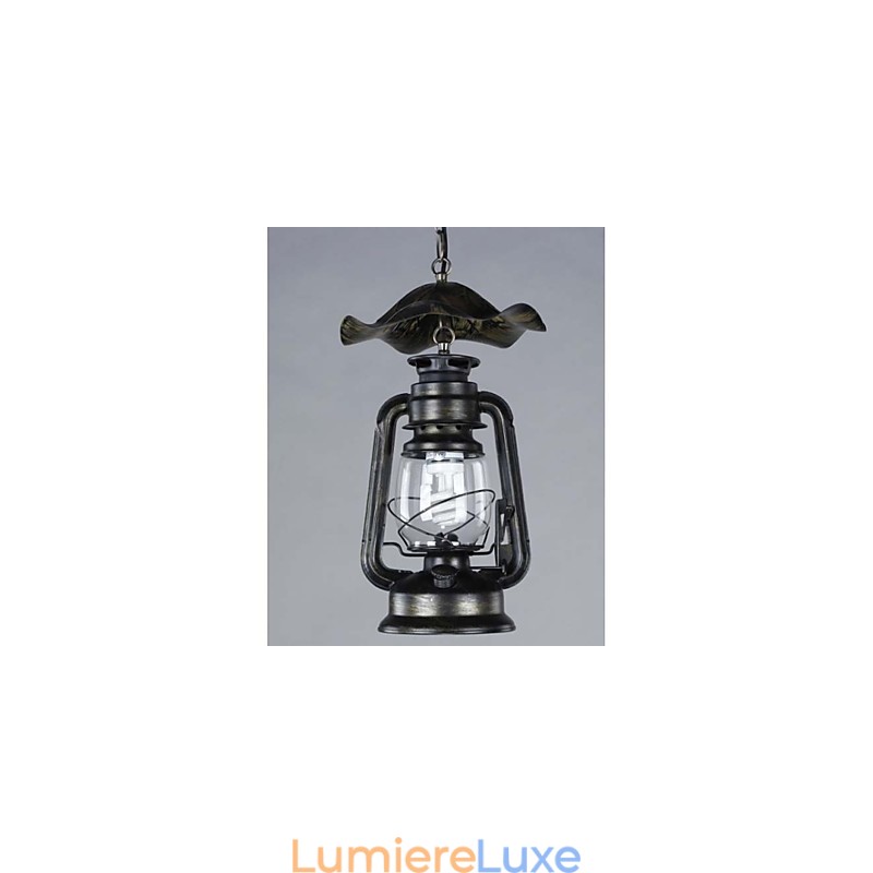 Suspension lanterne vintage en laiton à 1 lumière