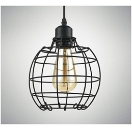 Suspension Edison avec abat-jour en forme de cage métallique