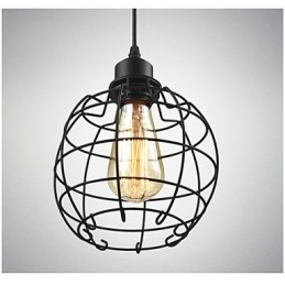 Suspension Edison avec abat-jour en forme de cage métallique