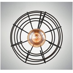 Suspension Edison avec abat-jour en forme de cage métallique