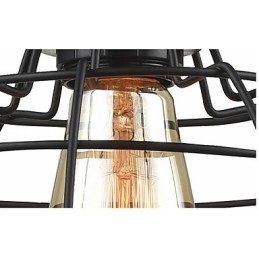 Suspension Edison avec abat-jour en forme de cage métallique