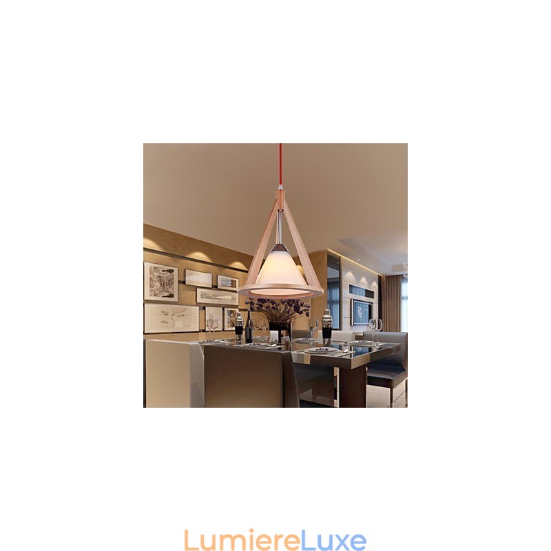 Lustre en bois de style design Lustre élégant de style contemporain