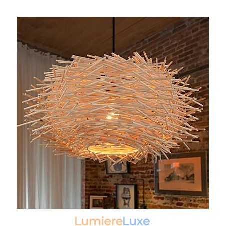 Lustre Mini Style Lanterne Bois Bambou Lustre Mini Style Lanterne Bois Bambou
