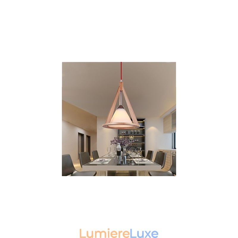 Lustre en bois de style design Lustre élégant de style contemporain