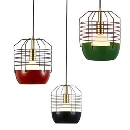 Mini lampe suspendue artistique en toile d'araignée, 1 lumière, finition moderne et simple, noir, blanc, vert, rouge, acier au carbone