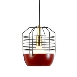 Mini lampe suspendue artistique en toile d'araignée, 1 lumière, finition moderne et simple, noir, blanc, vert, rouge, acier au carbone