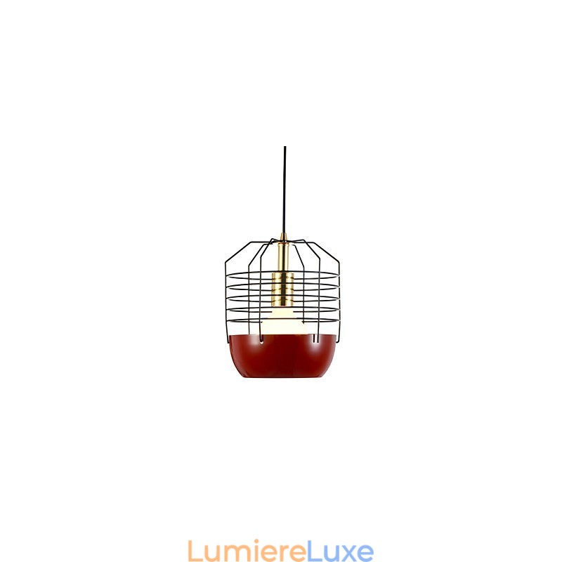 Mini lampe suspendue artistique en toile d'araignée, 1 lumière, finition moderne et simple, noir, blanc, vert, rouge, acier au carbone