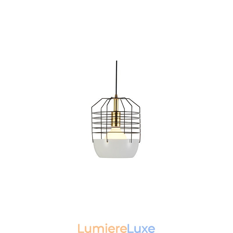 Mini lampe suspendue artistique en toile d'araignée, 1 lumière, finition moderne et simple, noir, blanc, vert, rouge, acier au carbone
