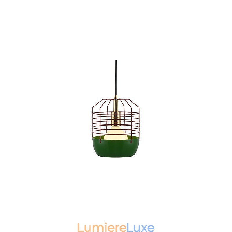 Mini lampe suspendue artistique en toile d'araignée, 1 lumière, finition moderne et simple, noir, blanc, vert, rouge, acier au carbone