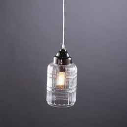 Suspension en verre nickelé style moderne, contemporain, traditionnel, classique, vintage, style campagne, salle à manger