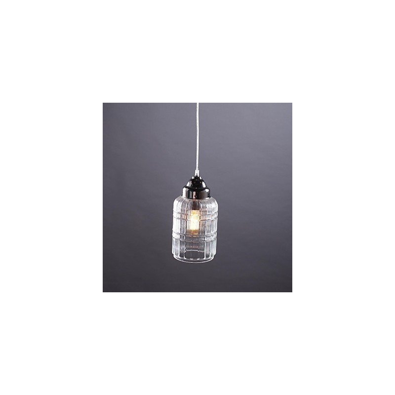Suspension en verre nickelé style moderne, contemporain, traditionnel, classique, vintage, style campagne, salle à manger