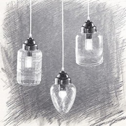Suspension en verre nickelé style moderne, contemporain, traditionnel, classique, vintage, style campagne, salle à manger