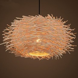 Lustre Mini Style Lanterne Bois Bambou
