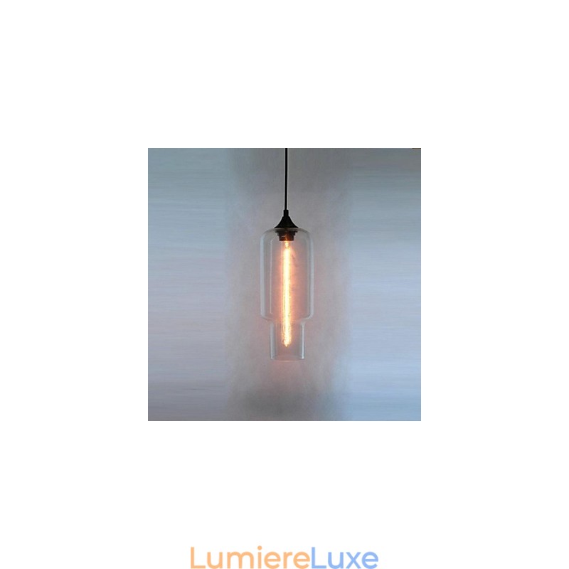 Suspension moderne en verre au design bulle marron