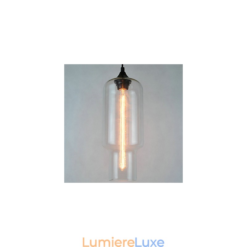 Suspension moderne en verre au design bulle marron