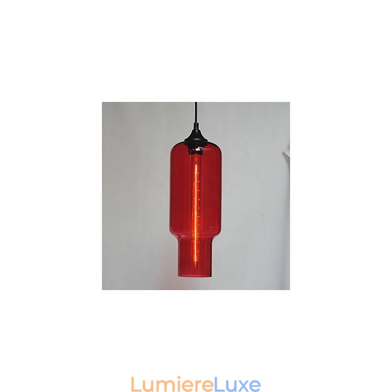 Suspension moderne en verre au design bulle marron
