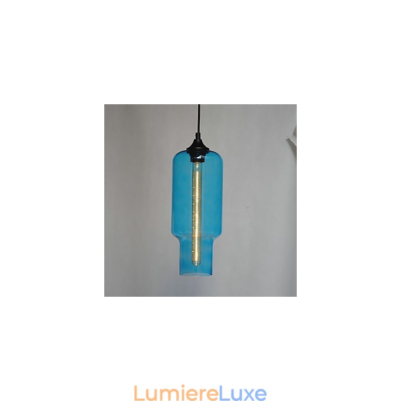 Suspension moderne en verre au design bulle marron