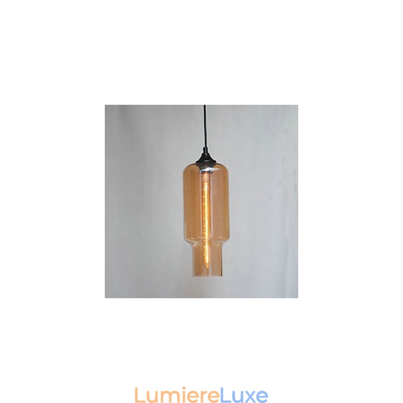 Suspension moderne en verre au design bulle marron
