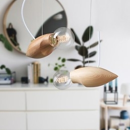 Lampe à suspension en forme d'abeilles en bois, individualité artistique, création, restauration des anciennes méthodes de fabrication
