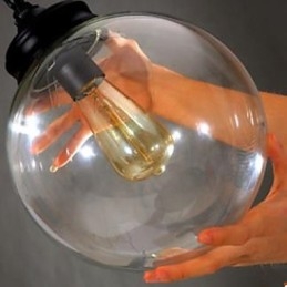 Lustre en verre sphérique, luminaire suspendu pour la maison