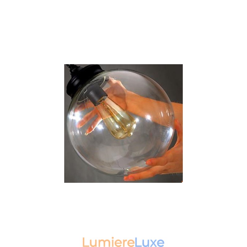 Lustre en verre sphérique, luminaire suspendu pour la maison
