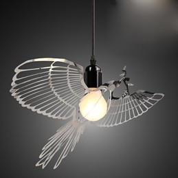 Lampe suspendue en forme d'oiseau en acier inoxydable, design créatif et moderne