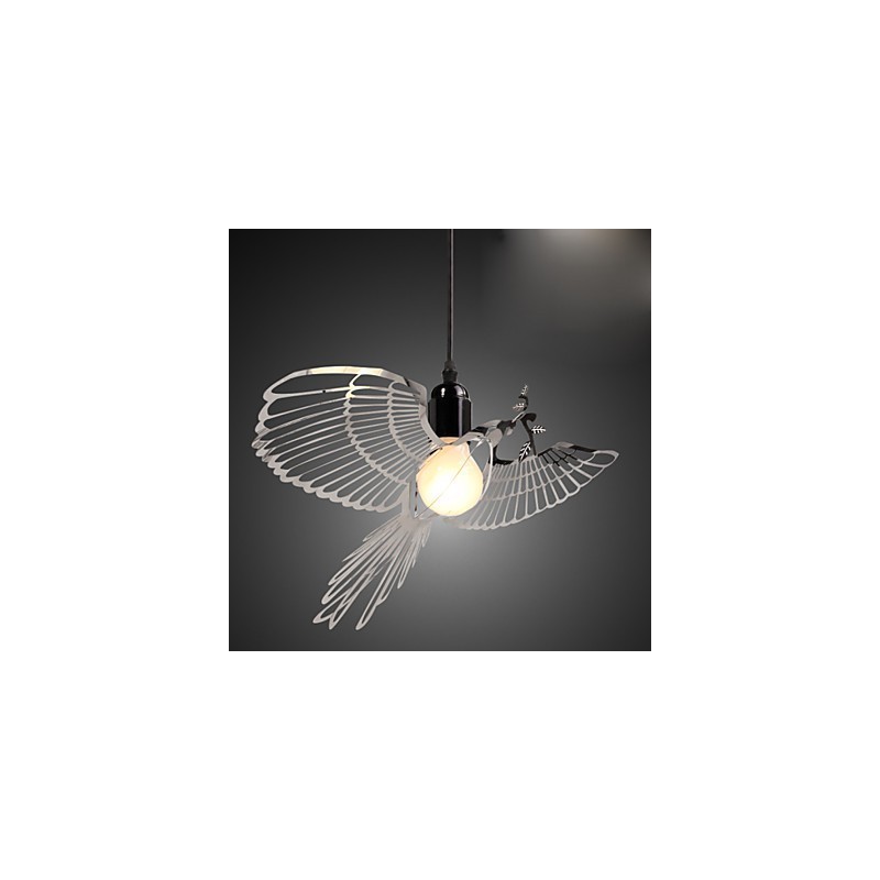 Lampe suspendue en forme d'oiseau en acier inoxydable, design créatif et moderne