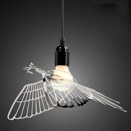 Lampe suspendue en forme d'oiseau en acier inoxydable, design créatif et moderne