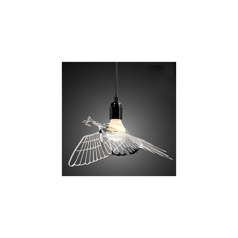 Lampe suspendue en forme d'oiseau en acier inoxydable, design créatif et moderne