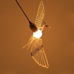 Lampe suspendue en forme d'oiseau en acier inoxydable, design créatif et moderne