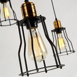 Plafonnier suspendu à six têtes de plaque de cuisson, style industriel américain, individualité créative