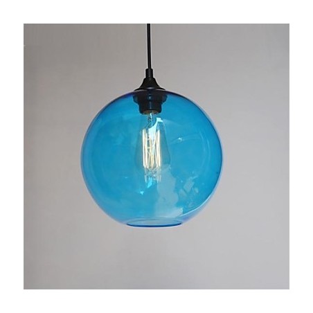 Suspension moderne en verre au design rond et bleu à bulles Suspension moderne en verre au design rond et bleu à bulles