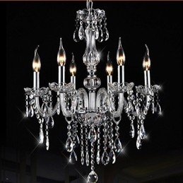 Lustre suspendu en cristal K9 à 6 branches, design vintage de luxe