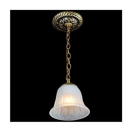 Suspension en bronze à motif abat-jour en verre style rétro européen classique Suspension en bronze à motif abat-jour en verre style rétro européen classique