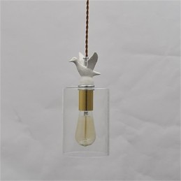Lustre en verre créatif en forme d'oiseau avec abat-jour en verre