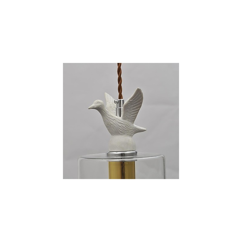 Lustre en verre créatif en forme d'oiseau avec abat-jour en verre
