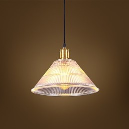 Lampe à suspension rétro en verre industriel rural américain contracté