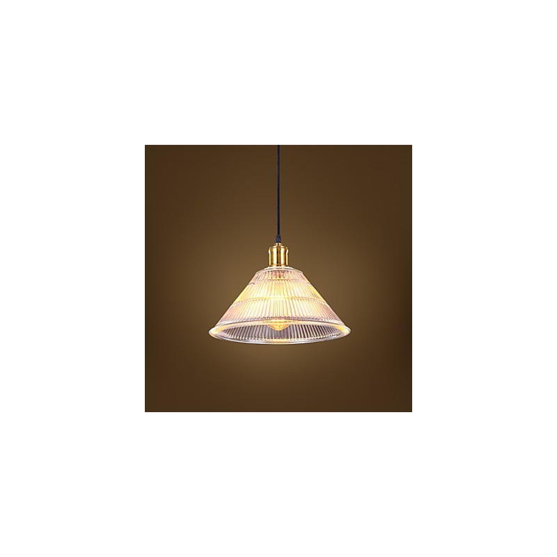 Lampe à suspension rétro en verre industriel rural américain contracté