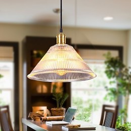 Lampe à suspension rétro en verre industriel rural américain contracté