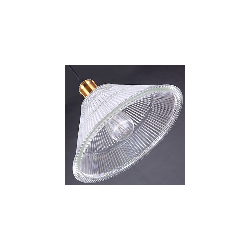 Lampe à suspension rétro en verre industriel rural américain contracté