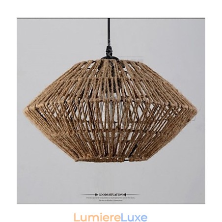 Suspension vintage en corde avec une lumière Suspension vintage en corde avec une lumière