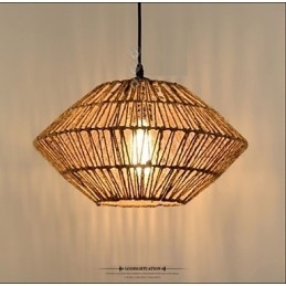 Suspension vintage en corde avec une lumière