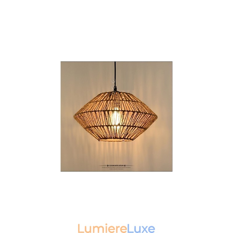 Suspension vintage en corde avec une lumière