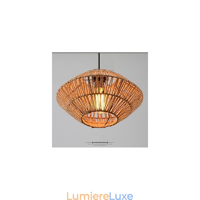 Suspension vintage en corde avec une lumière