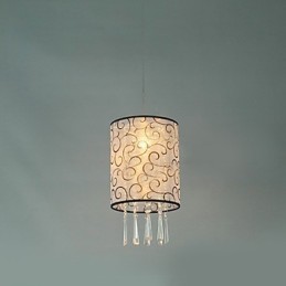 Suspension moderne contemporaine en cristal électroplaqué de style mini tambour