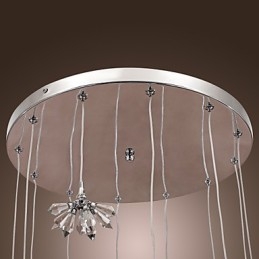 Suspension moderne contemporaine en métal chromé de style mini cristal