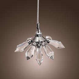 Suspension moderne contemporaine en métal chromé de style mini cristal